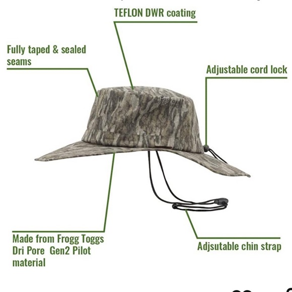 Frogg Toggs Waterproof Boonie Outdoor Sun Hat, Grey - Picture 12 of 13